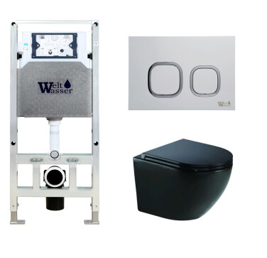 Унитаз с инсталляцией WeltWasser AMBERG 506 ST + MERZBACH 043 GL-BL + AMBERG RD-WT