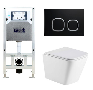Унитаз с инсталляцией WeltWasser AMBERG 506 ST + GELBACH 043 GL-WT + AMBERG RD-BL