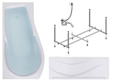 Timo VINO 150x90 L (в комплекте слив, фронтальная панель, каркас)