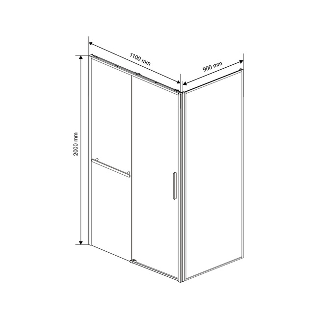 Vincea Slim Soft VSR-1SS9011CLB, 1100*900, черный, стекло прозрачное