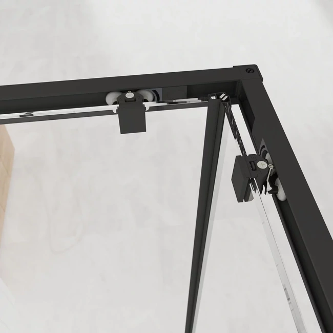 Veconi Evo 300 B, 1100х800x1950, черный матовый, тонированное матовое стекло