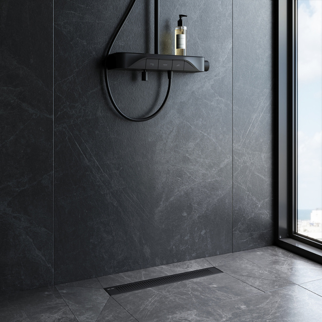 Am.Pm PrimeFlow 50 W02SC-P11-050-01BM с Черной матовой решеткой Cut Gradient