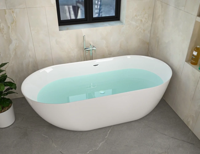 Ceruttispa COMO150 белая со сливом-переливом (1500x750x560)
