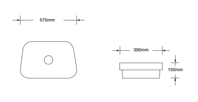 Ceruttispa CR0023 накладная, белая, трапеция 570х390х150
