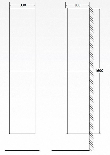BelBagno Aurora 33x160 AURORA-1600-2A-SC-BL-P-R правый