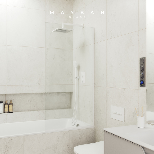MaybahGlass в узком профиле, 8 мм, Стекло Бесцветное, 60x140 (MGV-59-1у) универсальная
