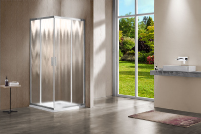 Vincea Garda VSS-1G100CH, 1000x1000, хром, стекло шиншилла без поддона