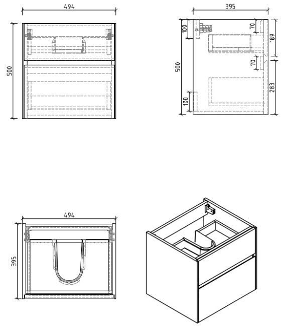 BelBagno Pietra Mini 49 см PIETRA MINI-500AS-2C-SO-SCM