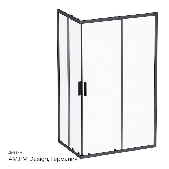 AM.PM Gem S 120х80 W93G-404-120280-BT профиль Черный матовый стекло прозрачное без поддона