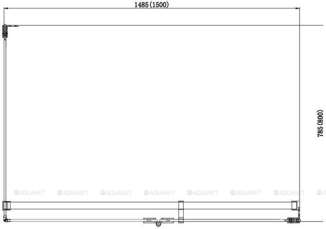 Aquanet NWD1231 Beta 800x1500x2000 Левая распашная дверь стекло прозрачное хром (185426) без поддона