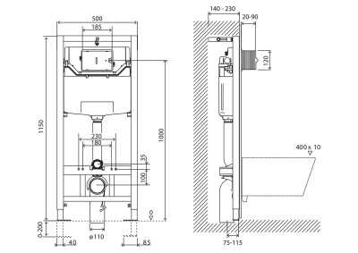 BelBagno BB001-120/BB005-PR-CHROME с кнопкой смыва Белый