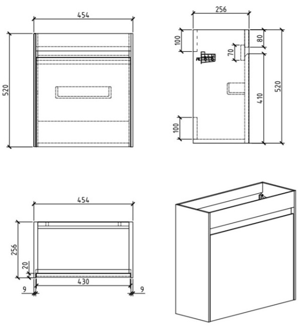 BelBagno Pietra Mini 45 см PIETRA MINI-460-1A-SO-SCM-L