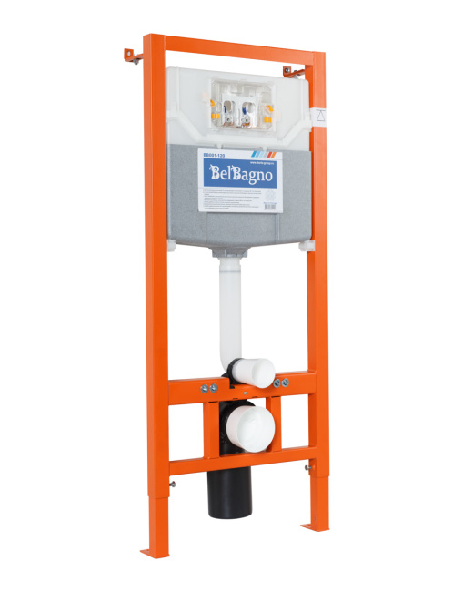 BelBagno BB001-120/BB005-PR-CHROME с кнопкой смыва Белый